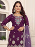 Purple Fox Georgette Silk Pant Suit 192151 Salwar Kameez